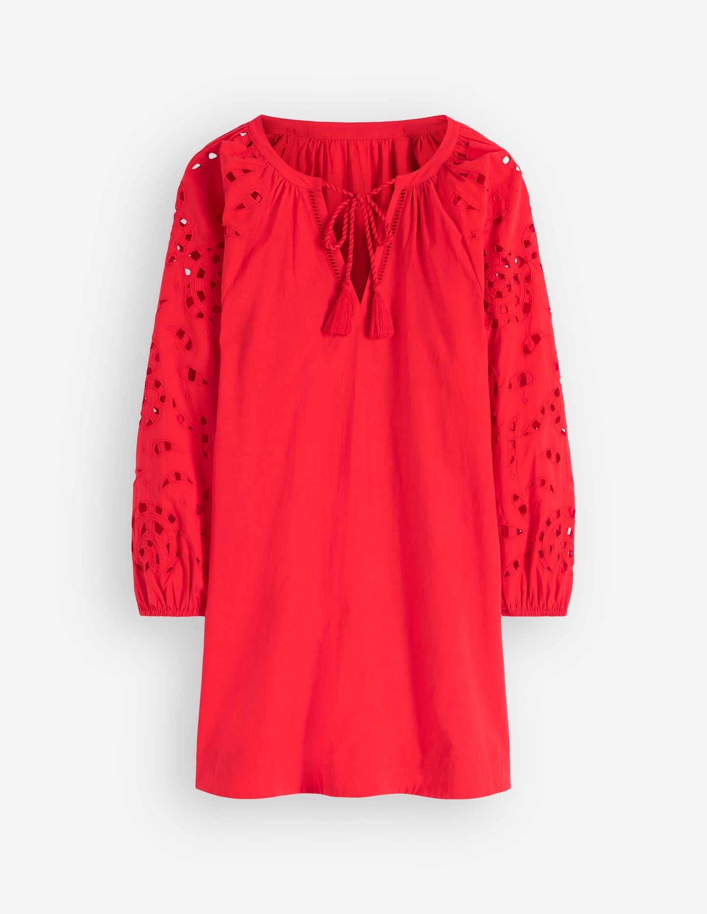 Embroidered Sleeve Kaftan-Red Embroidery