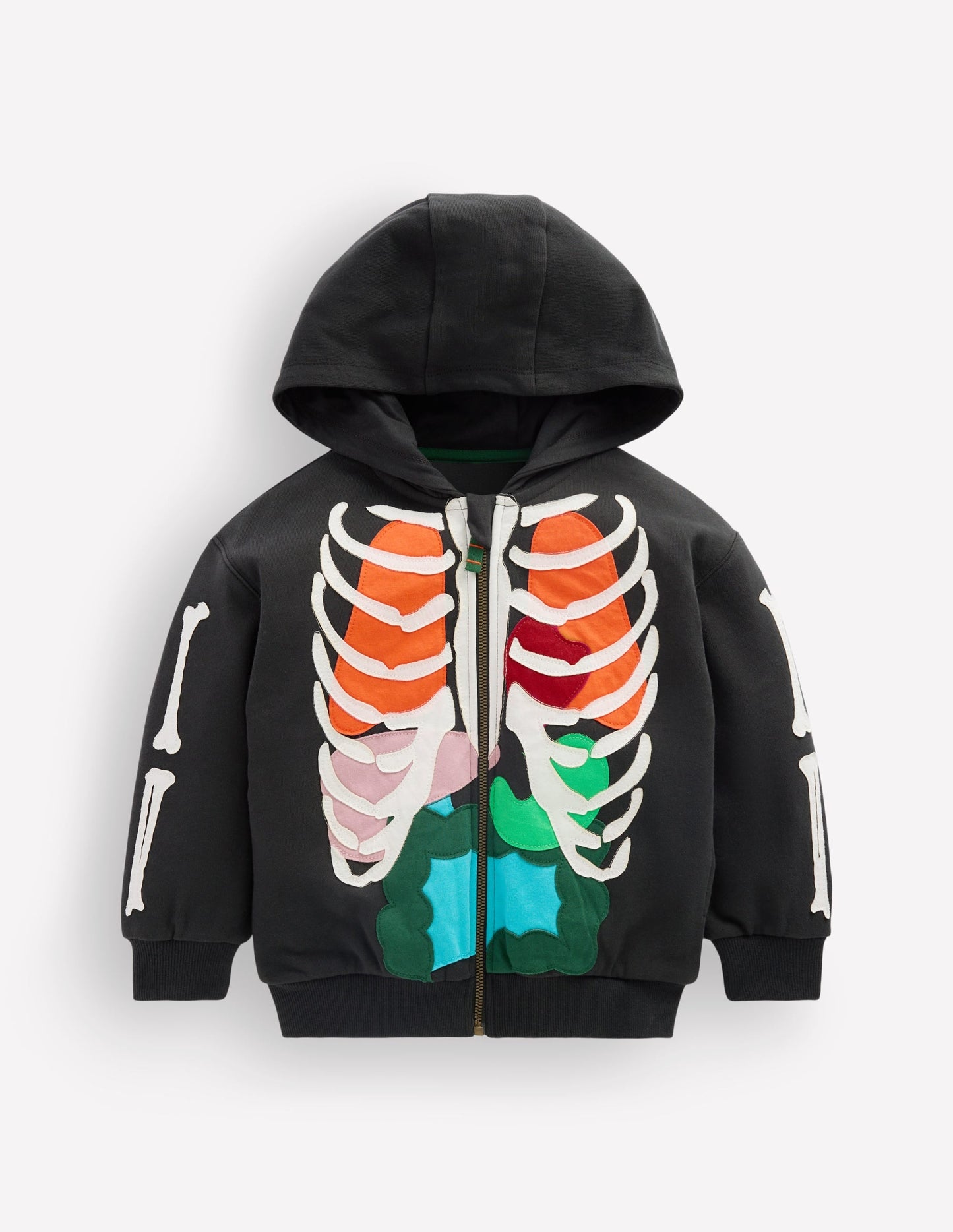 Halloween Glow Hoodie-Shadow Grey Skeleton