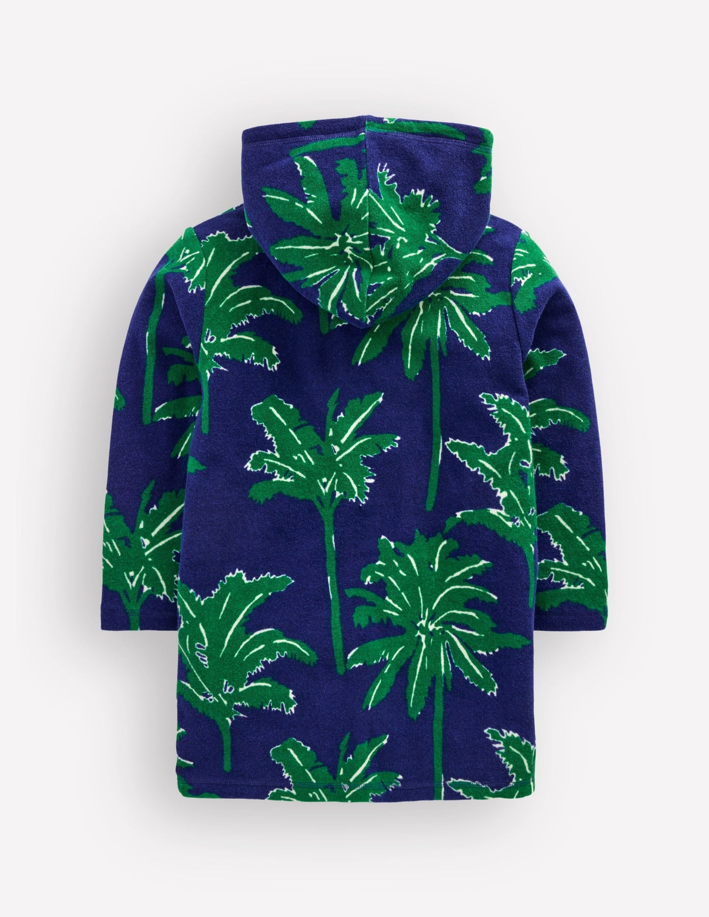 Towelling Zip-Up Throw-On-Starboard Blue Palm Trees
