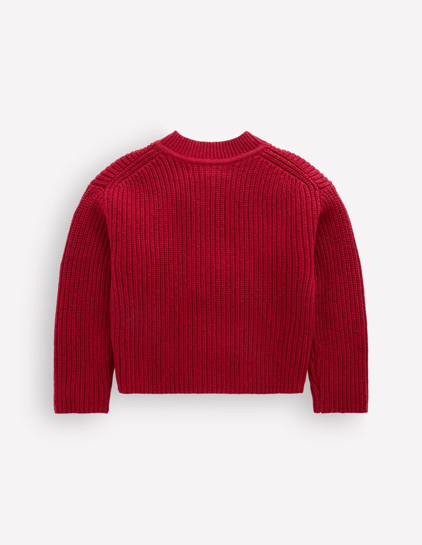 Chunky Everyday Cardigan-Red Marl