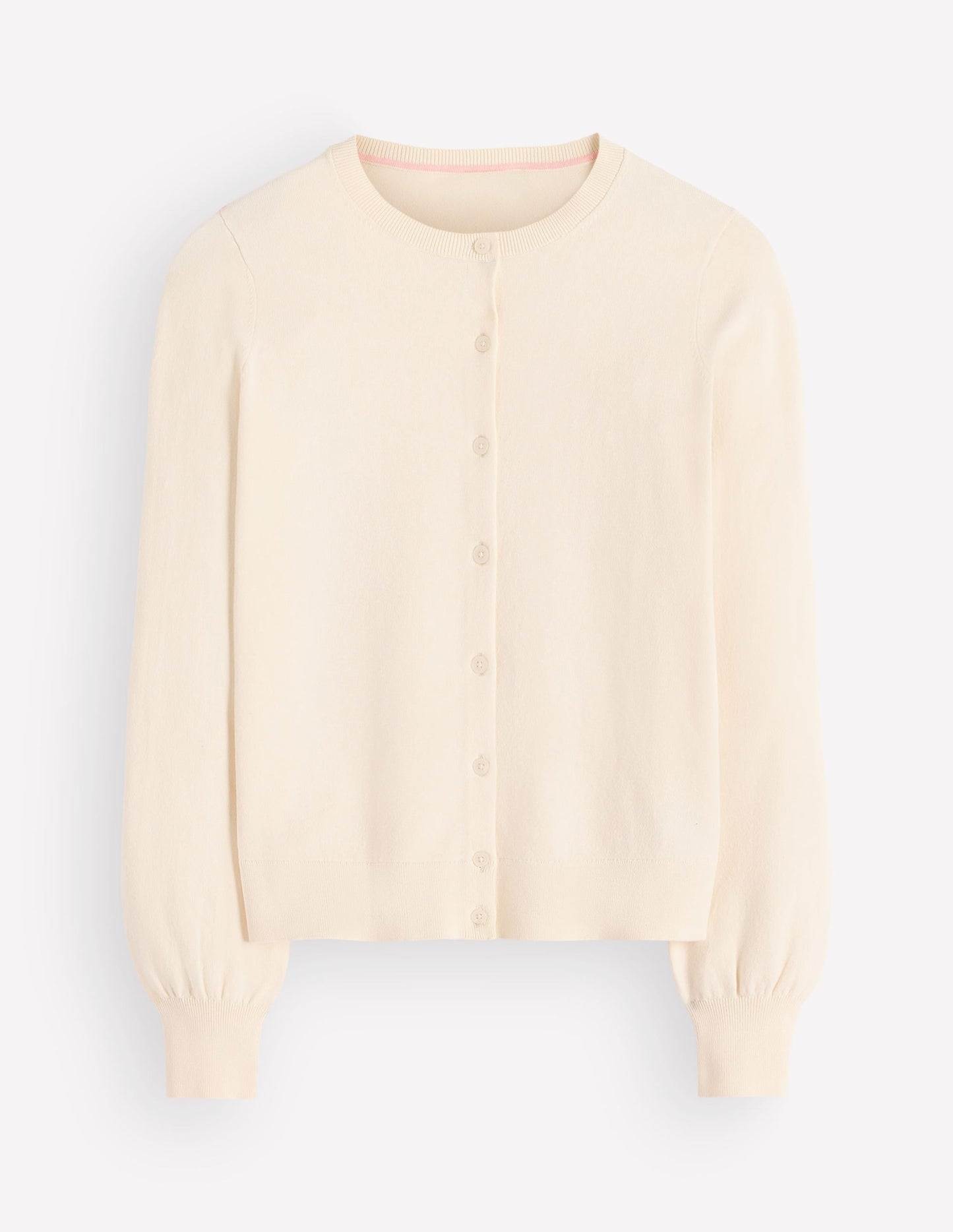 Camilla Cotton Crew Cardigan-Ivory