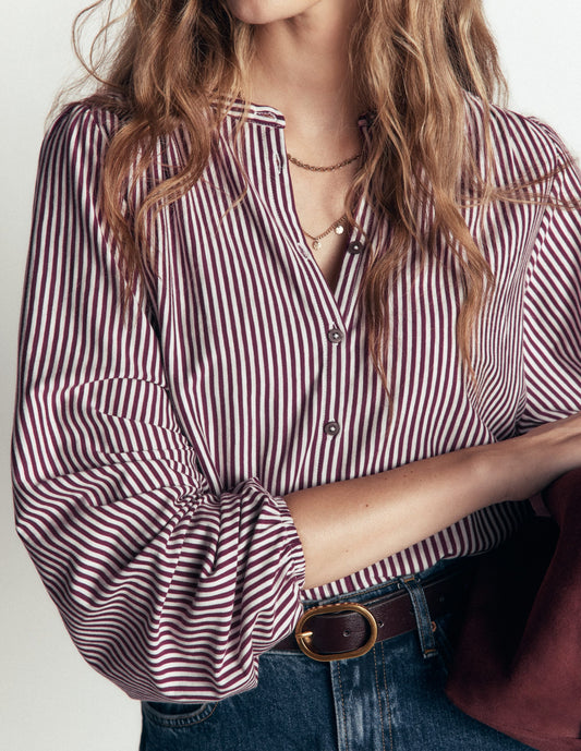 Ara Jersey Shirt-Maroon Banner/ Ivory