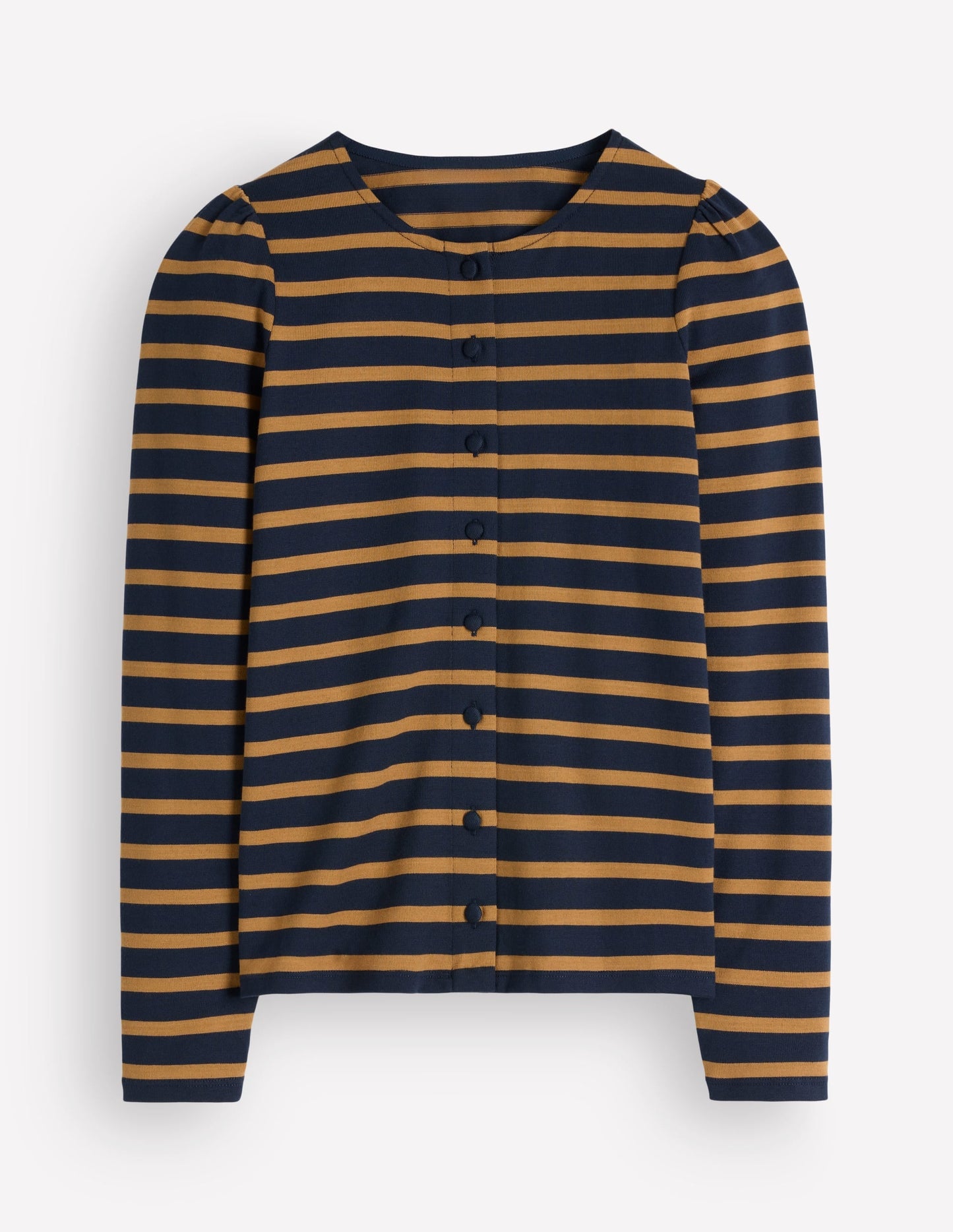 Iris Puff Sleeve Mariner-Navy and Dijon Stripe