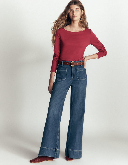 Supersoft Square Neck Top-Rich Chestnut