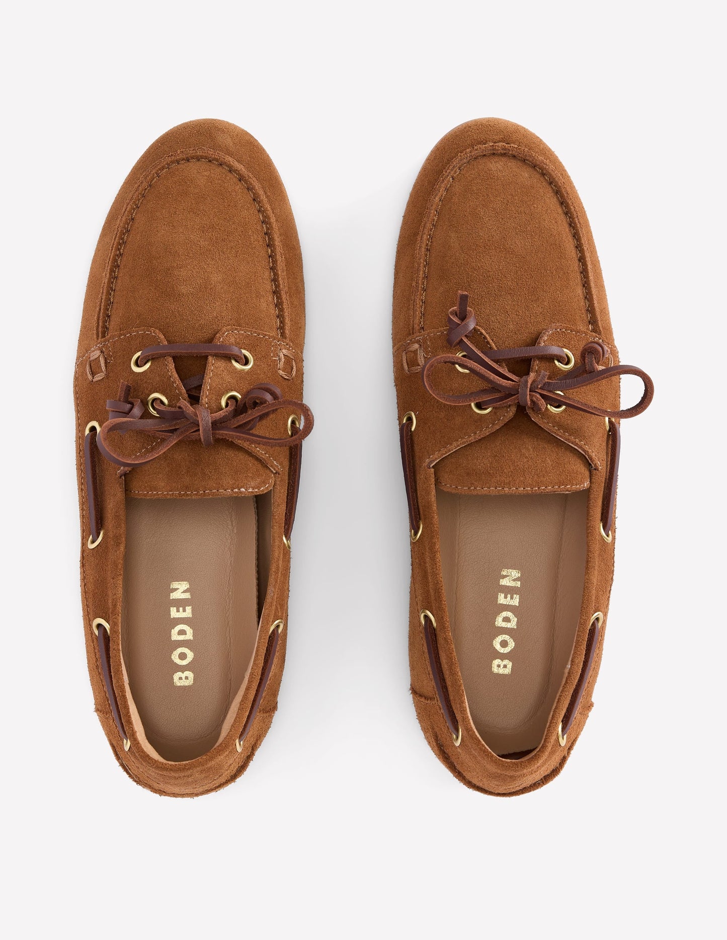 Lace-Up Boat Shoes-Tan