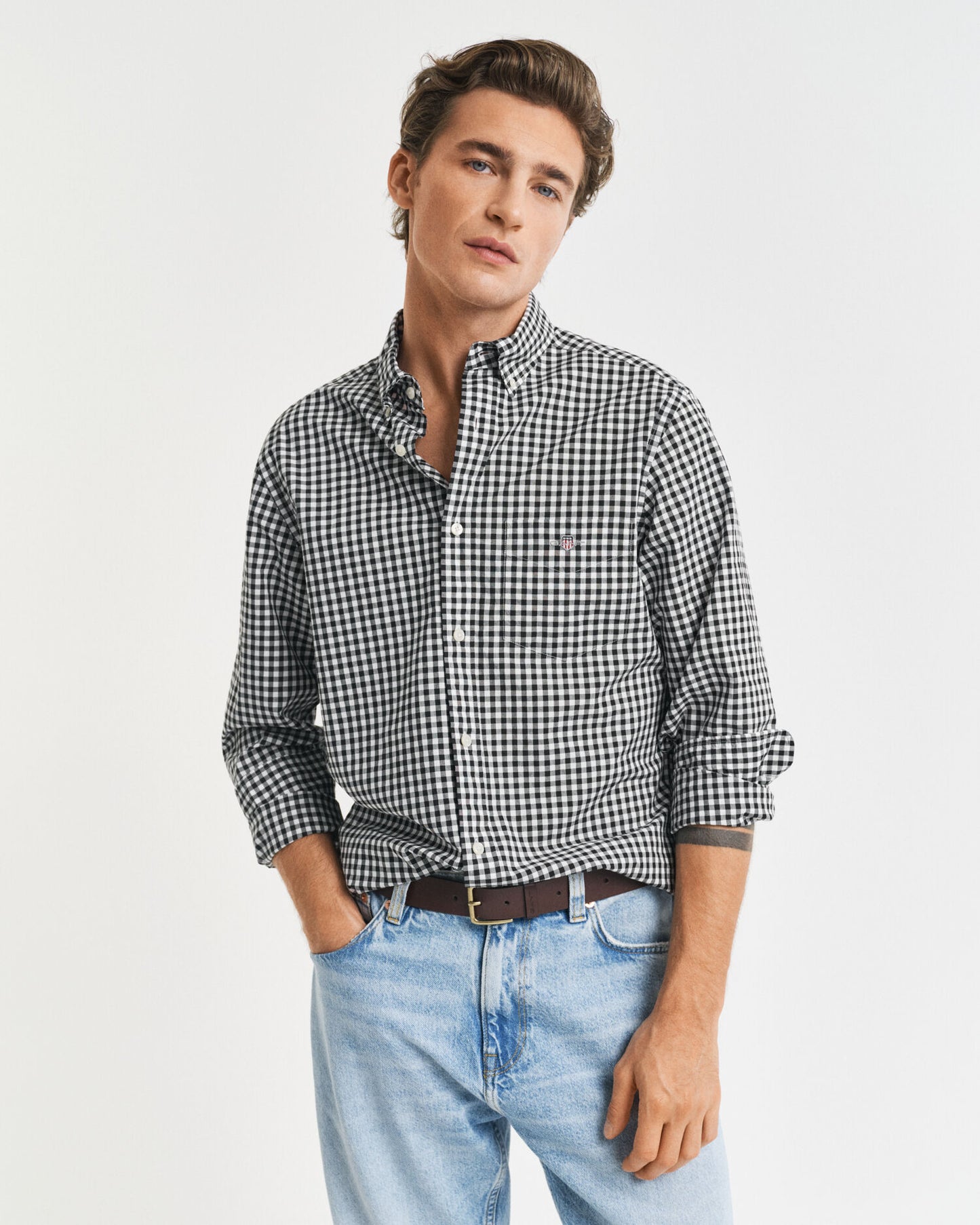 Chemise Popeline Classique Vichy Coupe Droite