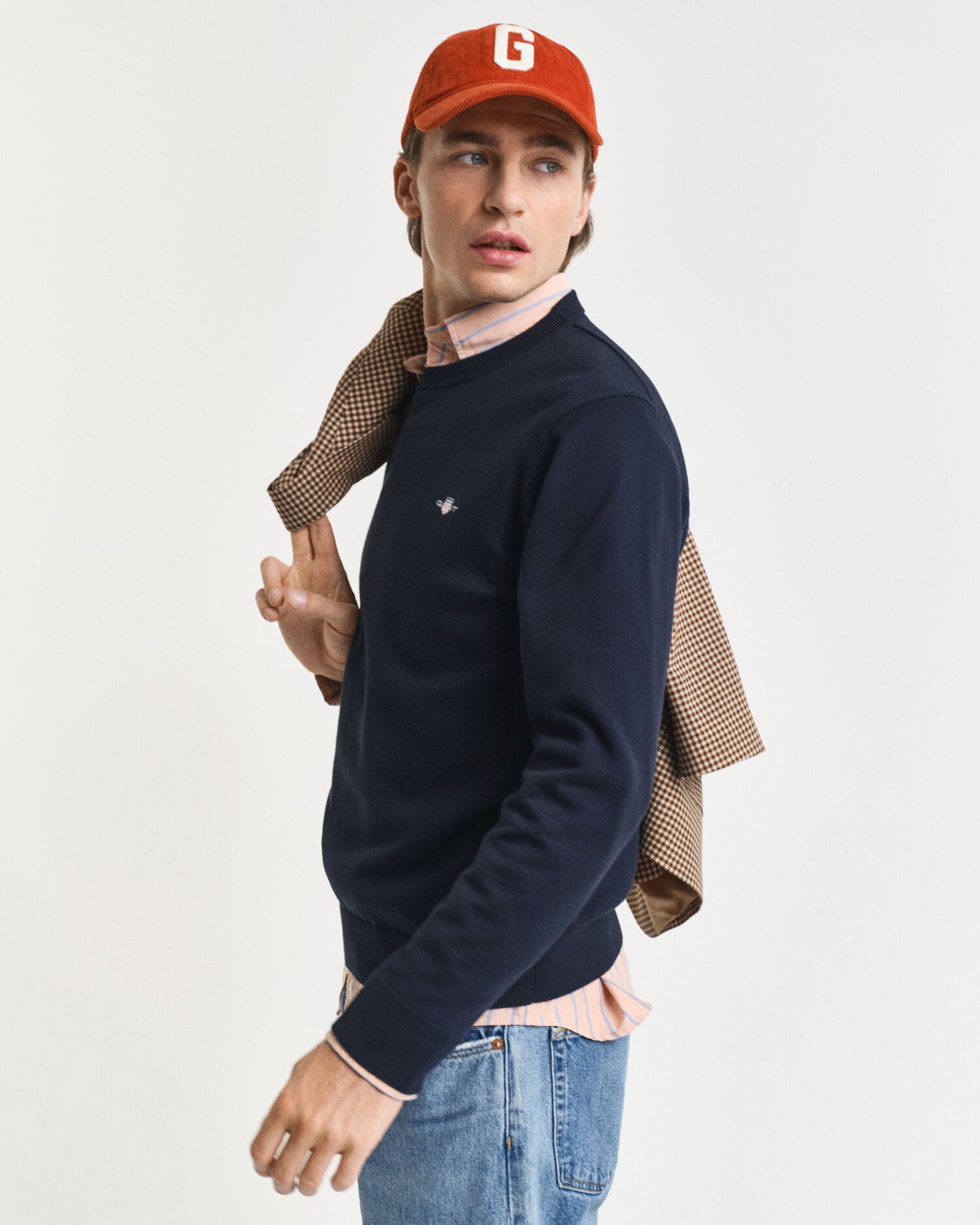 Klassischer Rundhals-Pullover aus Baumwolle