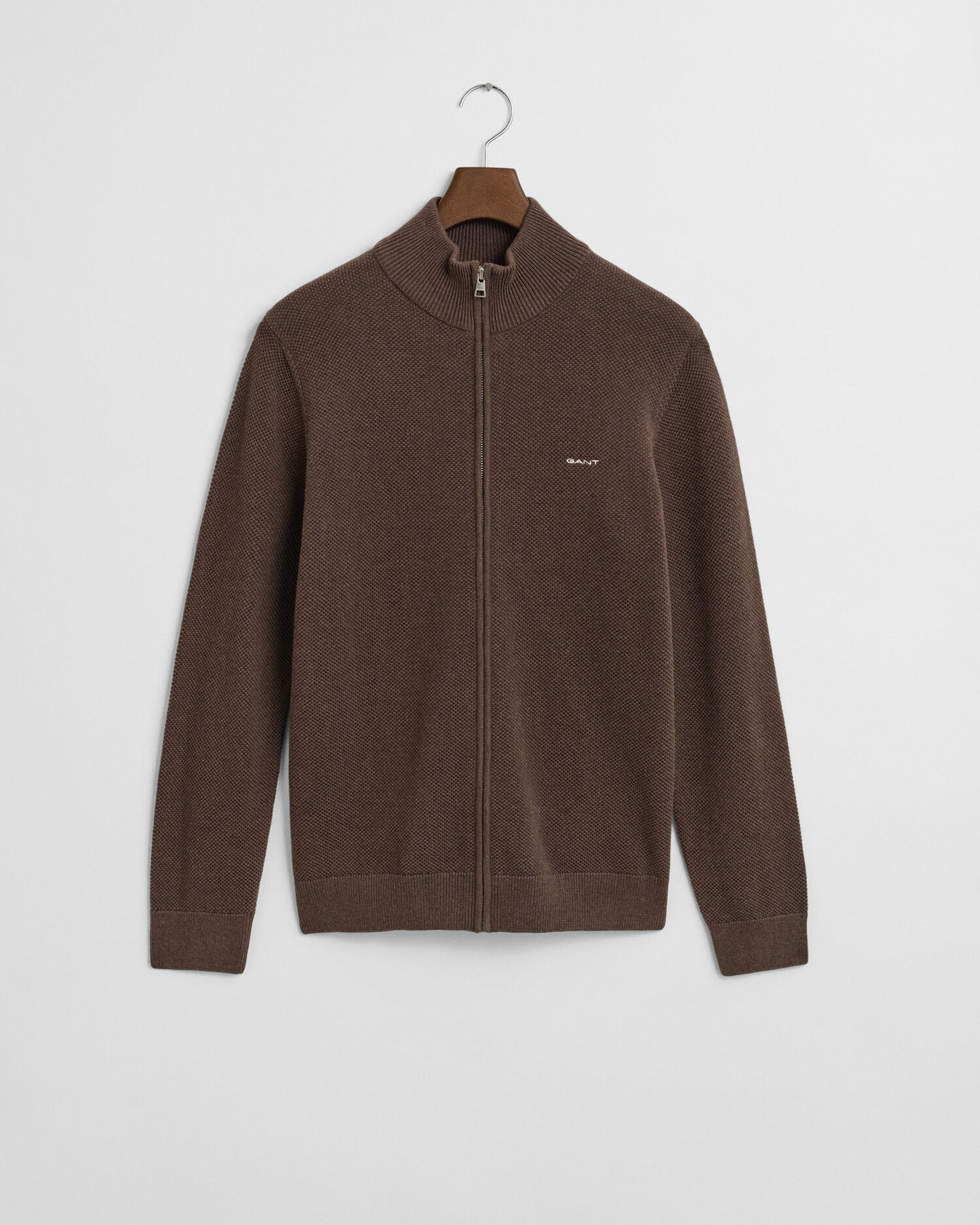 Cardigan zippé en piqué de coton