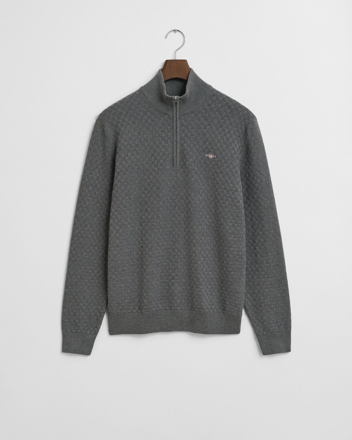 Feinstrukturierter Half-Zip-Pullover