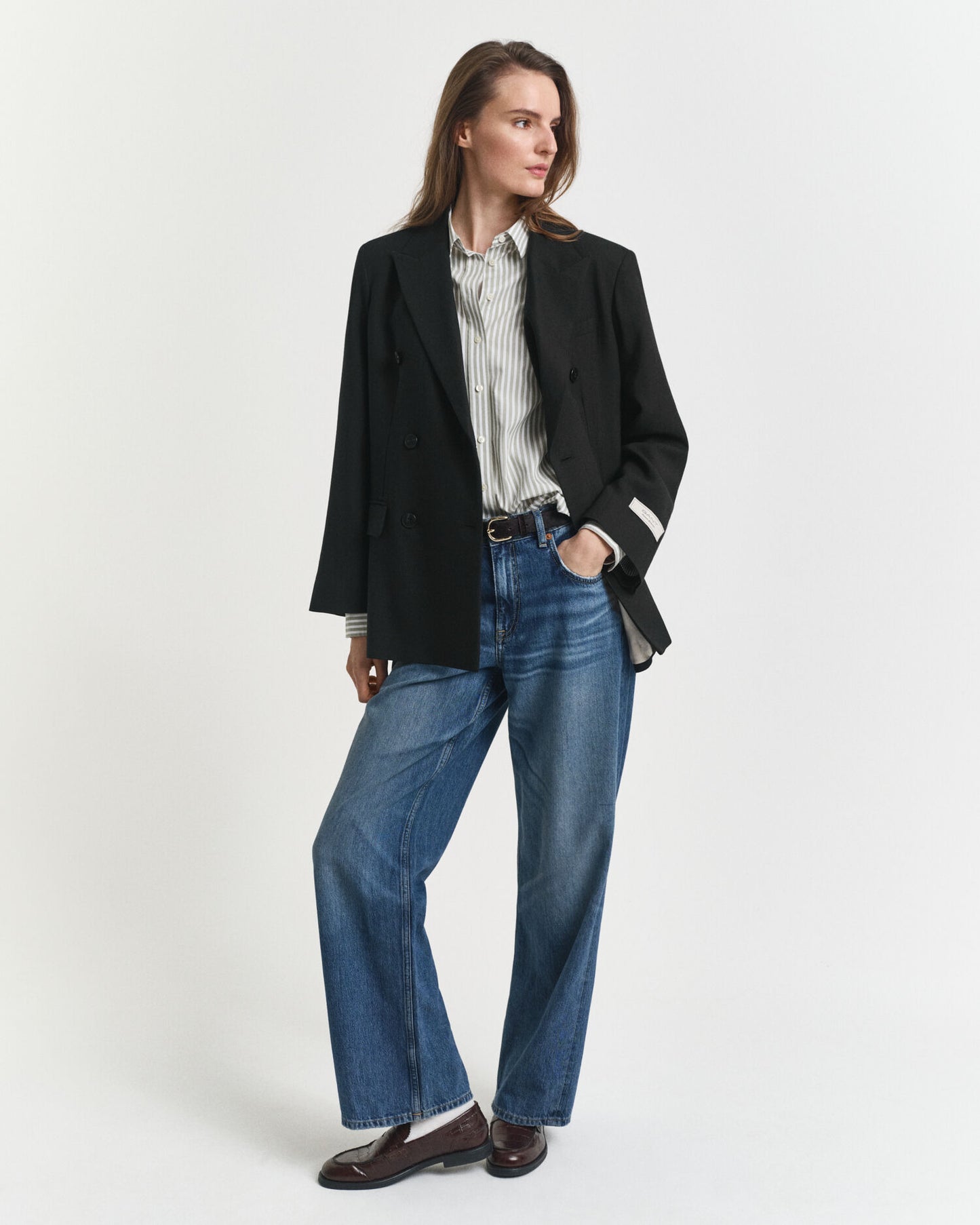 Chemise Popeline Classique Rayée Coupe Droite