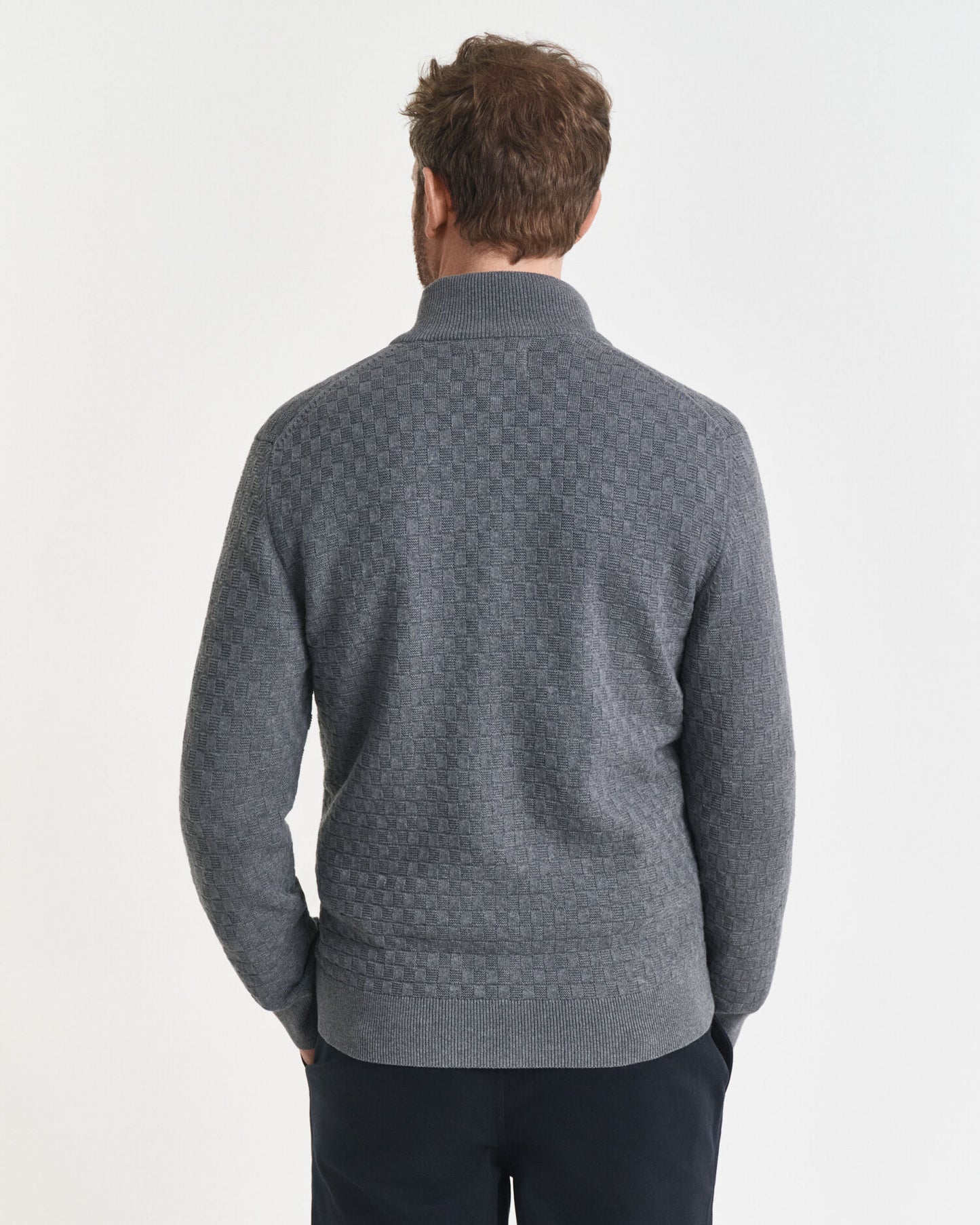 Pull zippé micro texturé