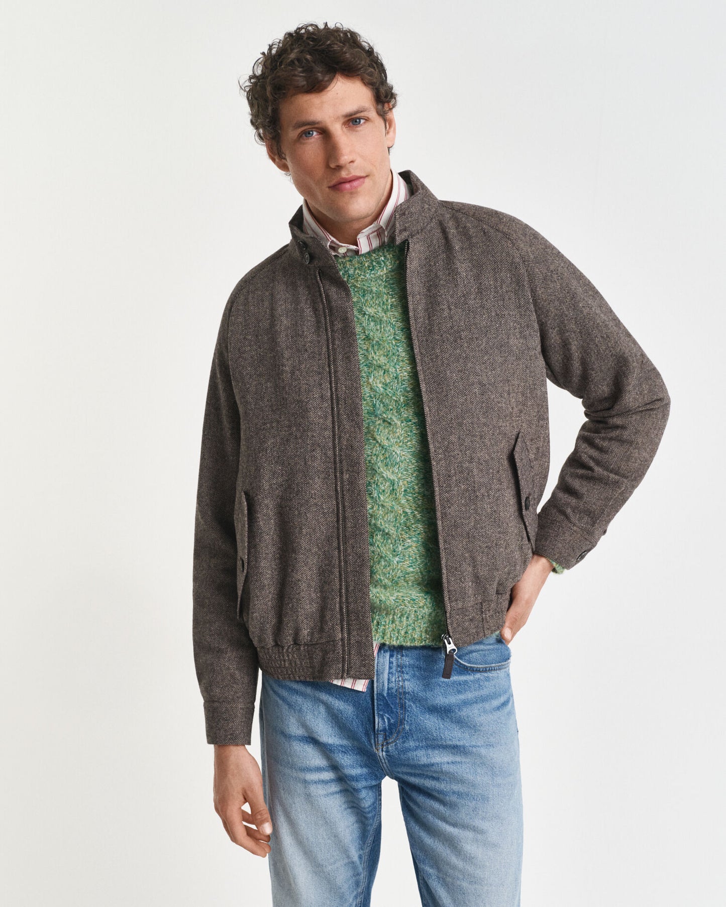 Blouson Harrington en laine mélangée