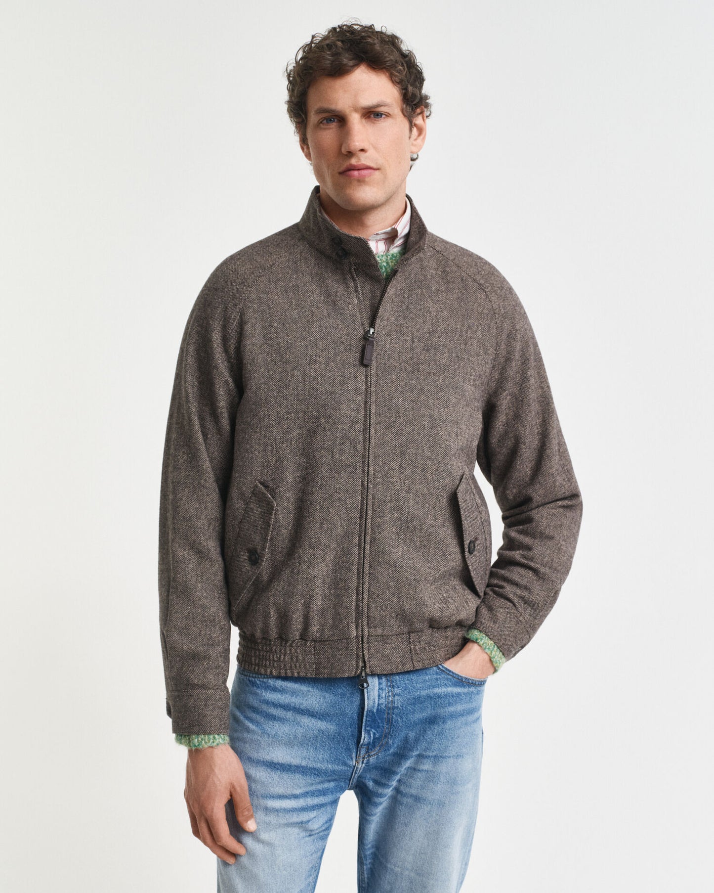 Blouson Harrington en laine mélangée