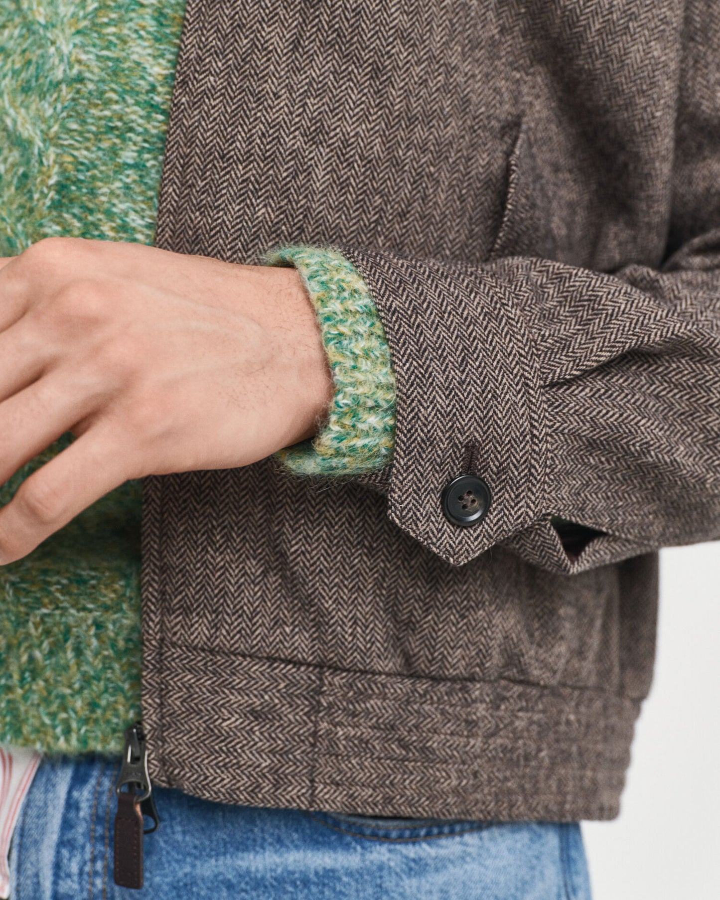 Blouson Harrington en laine mélangée