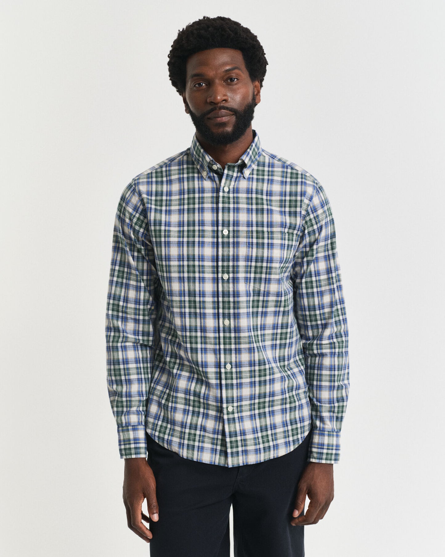 Regular Fit kariertes Archiv-Popelinehemd