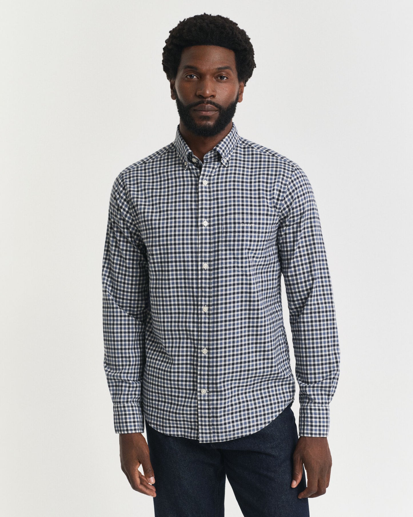 Regular Fit Hemd aus Vichykaro-Twill