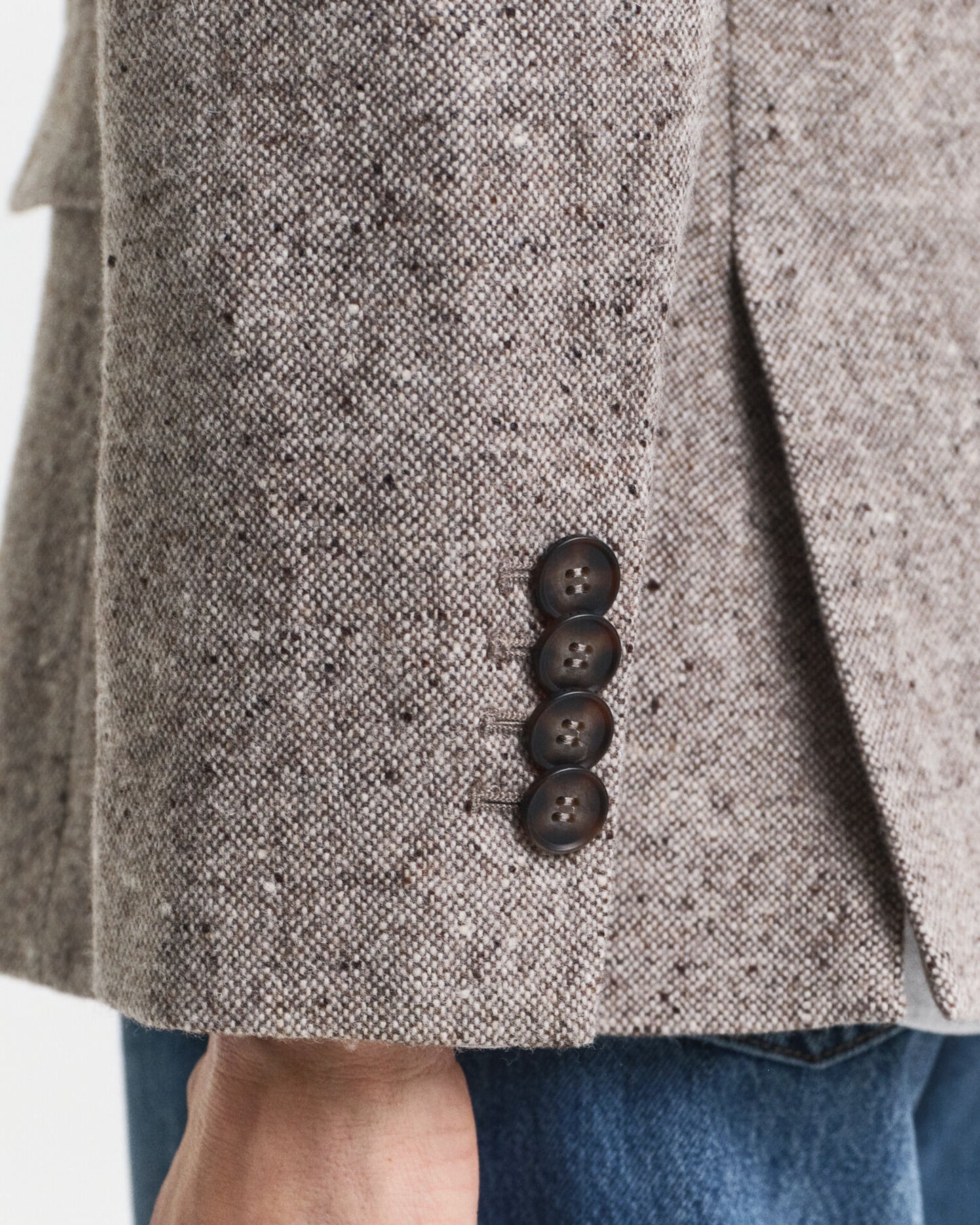 Regular Fit Blazer aus strukturierter Wolle