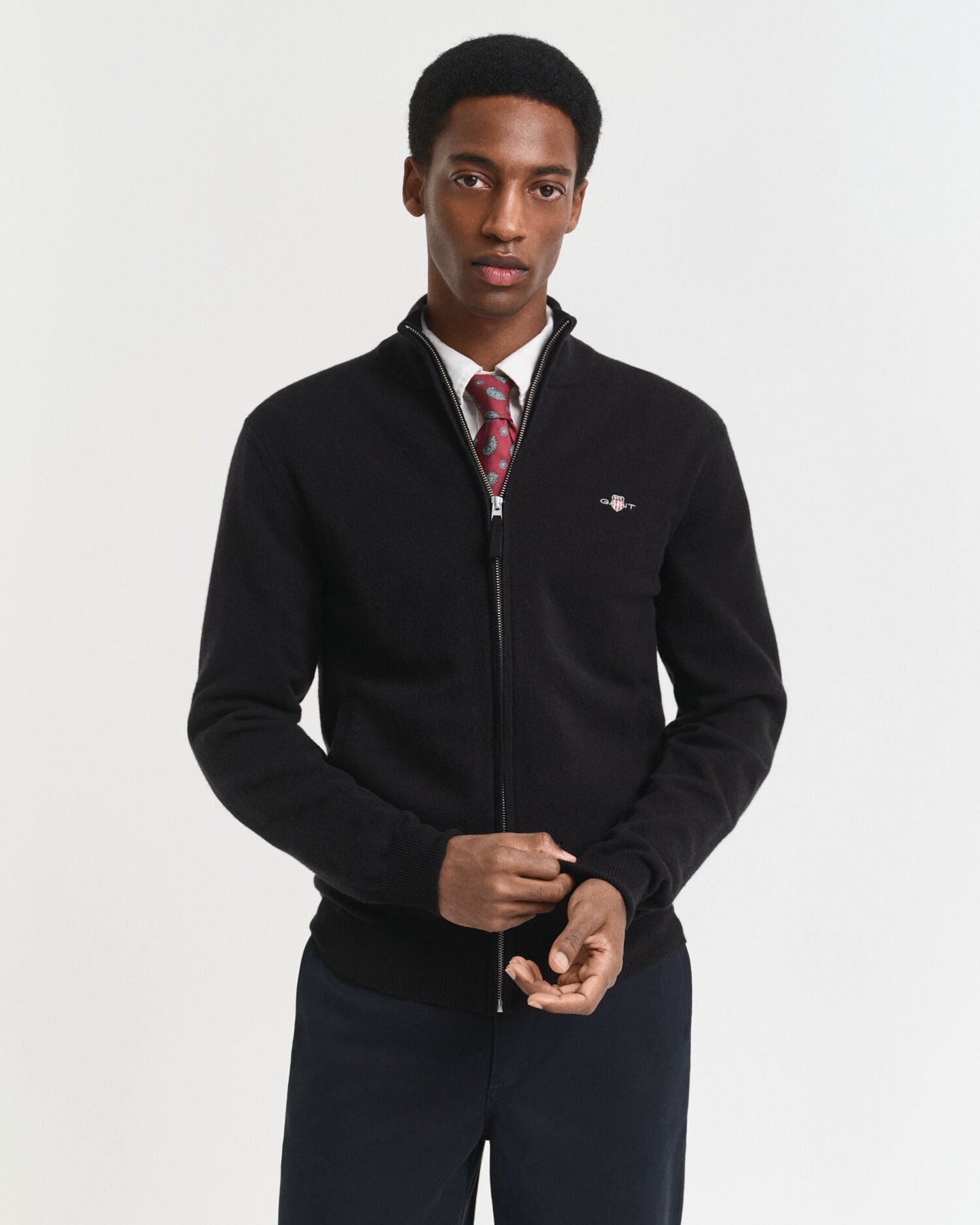 Cardigan en agneau ultrafin zippé