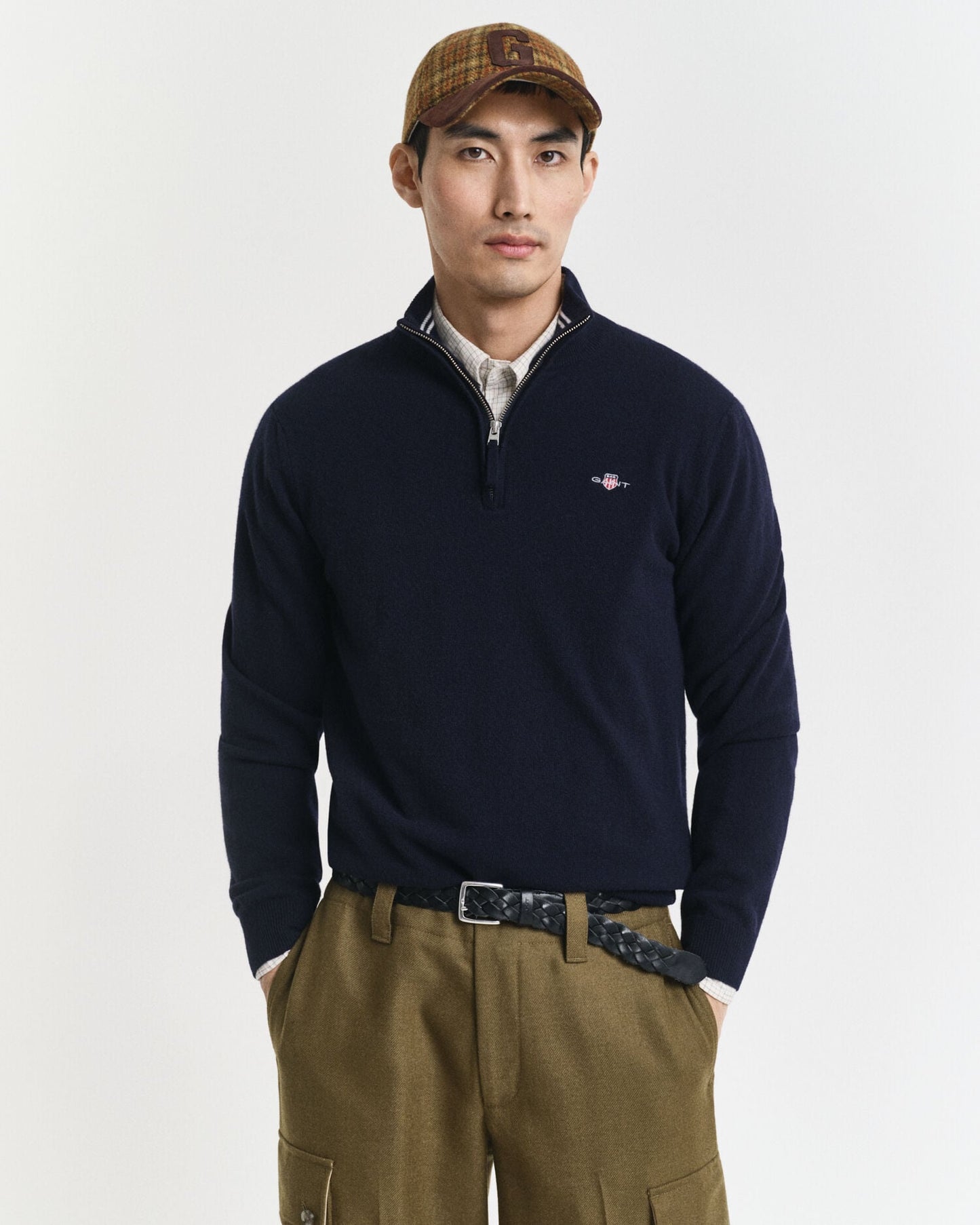 Feinste Lammwolle Half-Zip Pullover