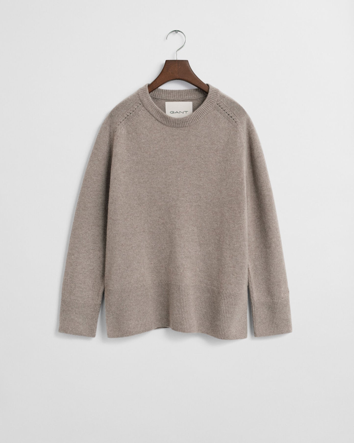 Pullover aus weicher Wolle und Kaschmir-Mischung mit Rundhalsausschnitt