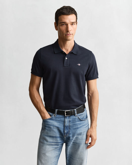 Regular Fit Piqué Poloshirt mit Schildlogo